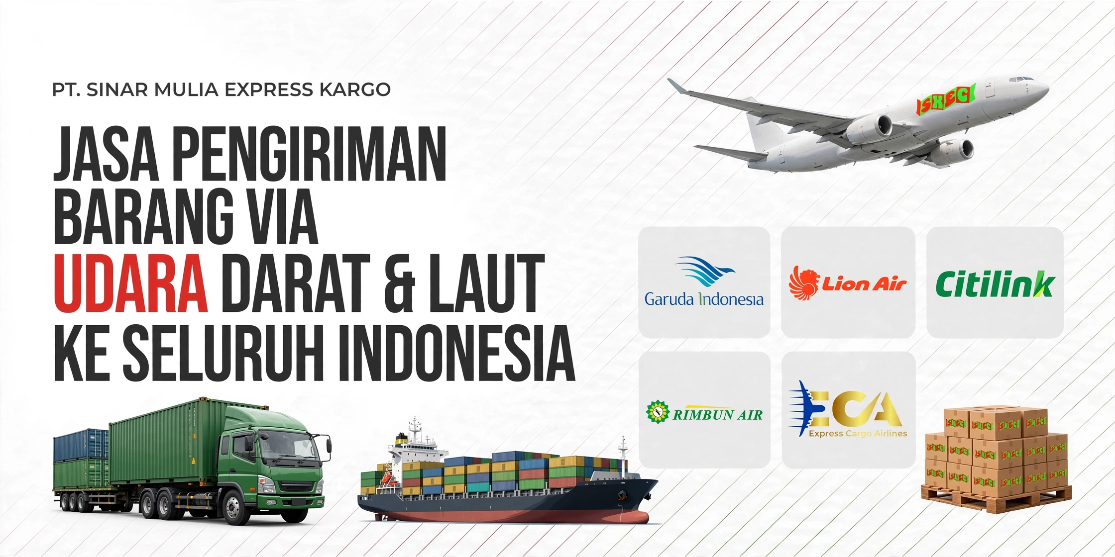 Jasa pengiriman barang via udara darat dan laut