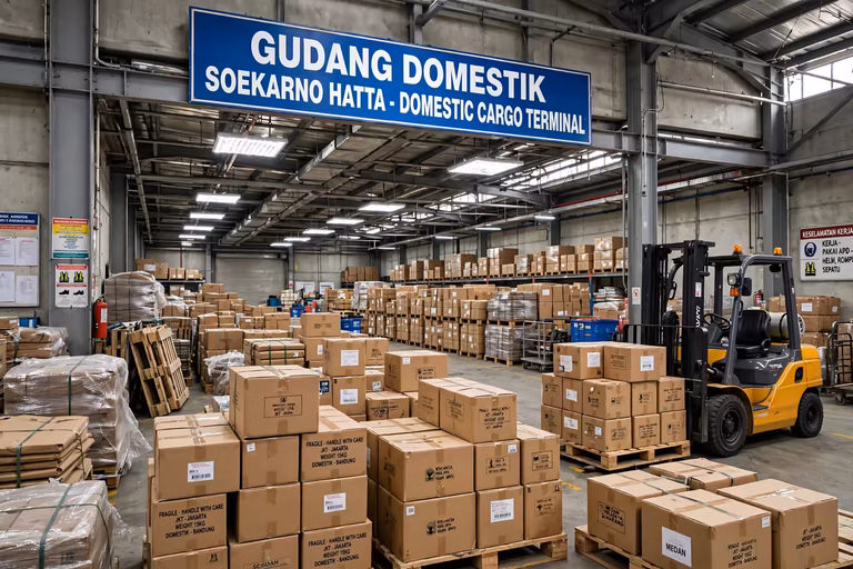 Gudang domestik Soekarno Hatta untuk cargo udara