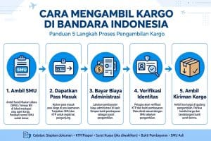 infografis cara mengambil kargo di bandara